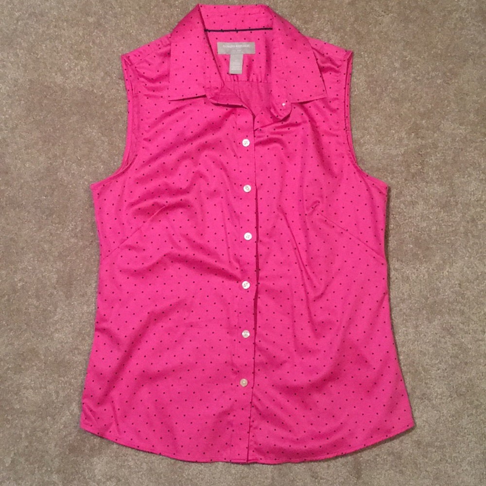 Banana Republic pink sleeveless blouse